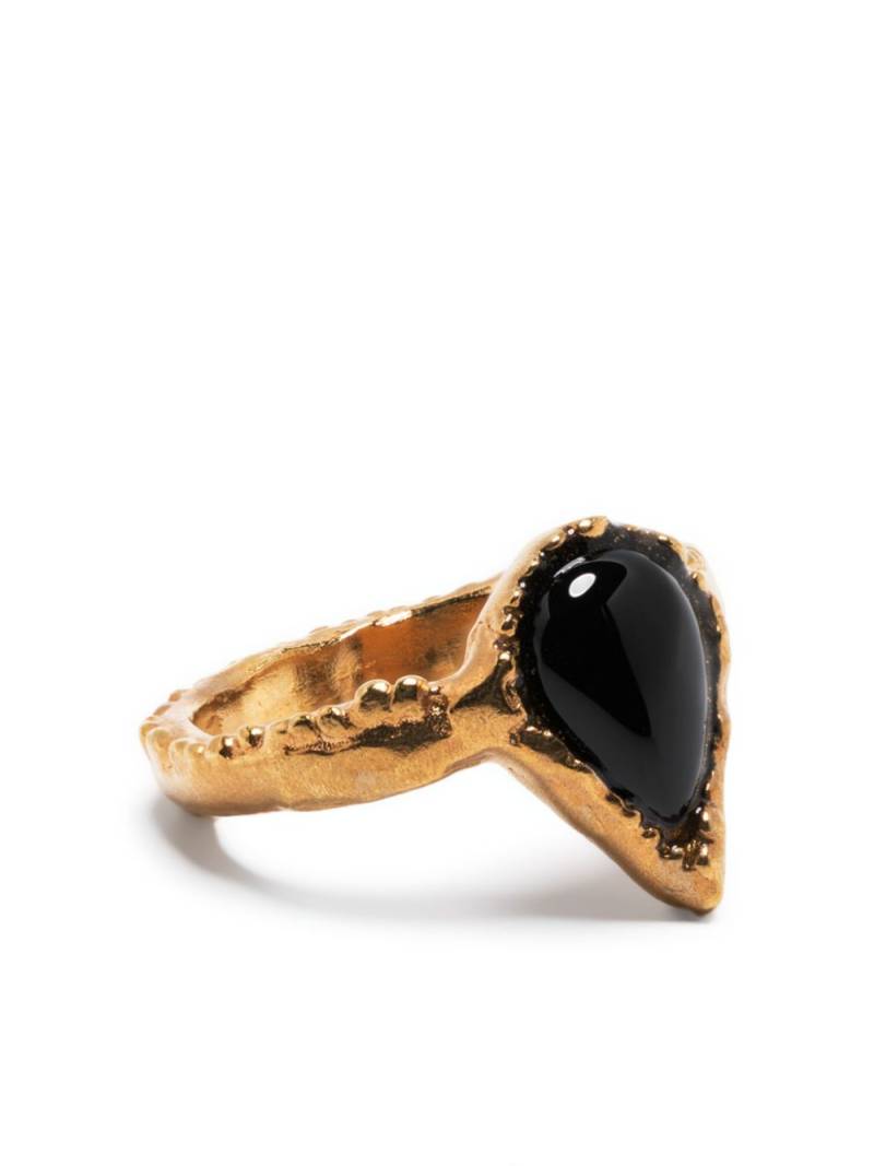 Alighieri The Teardrop of the Night onyx ring - Gold von Alighieri