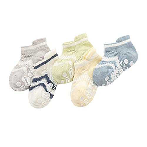 Alileo Stoppersocken Kinder Baby Socken Baumwolle-Kleinkind Babysocken Anti Rutsch für 0-12 Jahre Mädchen und Jungen 5 Paar, 1-3 Jahre von Alileo