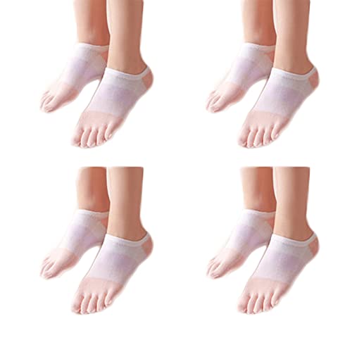 Aliles Kurze Zehensocken Damen Fünf Finger Sneaker Socken Baumwoll Sport Socken mit zehen, Atmungsaktiv, Laufende und lässig, 4 Paar von Aliles