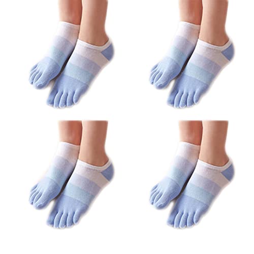 Aliles Kurze Zehensocken Damen Fünf Finger Sneaker Socken Baumwoll Sport Socken mit zehen, Atmungsaktiv, Laufende und lässig, 4 Paar von Aliles