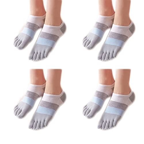 Aliles Kurze Zehensocken Damen Fünf Finger Sneaker Socken Baumwoll Sport Socken mit zehen, Atmungsaktiv, Laufende und lässig, 4 Paar von Aliles