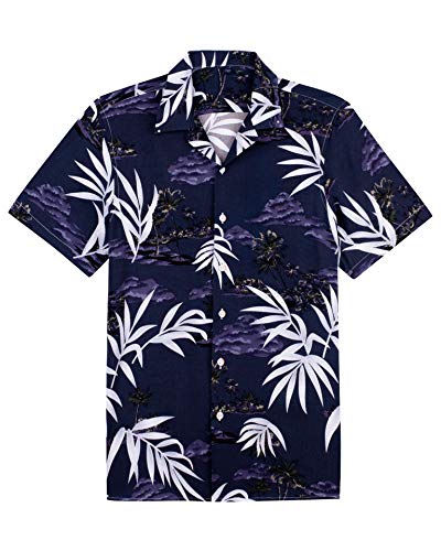 Alimens & Gentle 100 % Baumwolle, normale Passform, kurzärmelig, lässiges Hawaiihemd für Herren, 1625, 5X-Groß von Alimens & Gentle