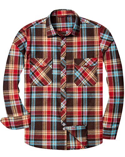 Alimens & Gentle Herren Button Down Regular Fit Langarm Plaid Flanell Freizeithemden, Multicoloured, 5X-Groß Alimens & Gentle Herren Button Down Regular Fit Langarm Plaid Flanell Freizeithemden, Multicoloured, 5X-Groß von Alimens & Gentle