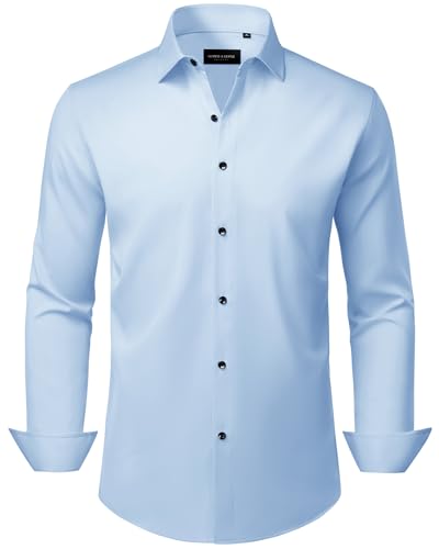 Alimens & Gentle Herren Hemd Langarm Business Unifarben Tasche Shirt Hemden Regular Fit Bügelleichtes von Alimens & Gentle