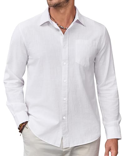 Alimens & Gentle Leinenhemd Herren Langarm Hemd Männer Baumwolle Leinen Shirt Regular Fit Freizeithemden Sommer Strand Tshirt Alimens & Gentle Leinenhemd Herren Langarm Hemd Männer Baumwolle Leinen Shirt Regular Fit Freizeithemden Sommer Strand Tshirt von Alimens & Gentle