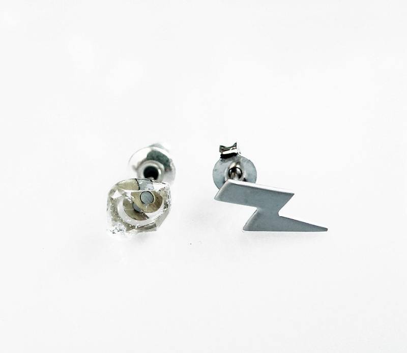 Mismatched Herkimer Kristall Und Blitz Ohrstecker Sterlingsilber von AlinaandT