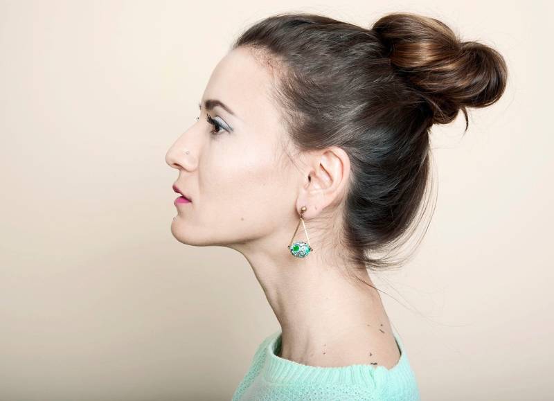 Mosaik Magnesit Dreieck Ohrringe Grüne Hängeohrringe von AlinaandT