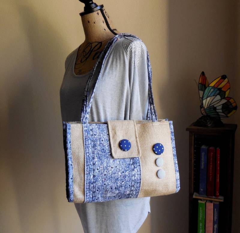 Umhängetaschemoderne Fun Geldbörserustik Blauoriginal Designgeldtasche von AlinasArt