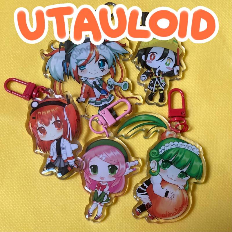 Utauloid Charakter Artikel Schlüsselanhänger Charms || Adachi Rei, Shaa Denka, Acme Iku, Momone Momo, Michishirube Kiro von AlinationNet