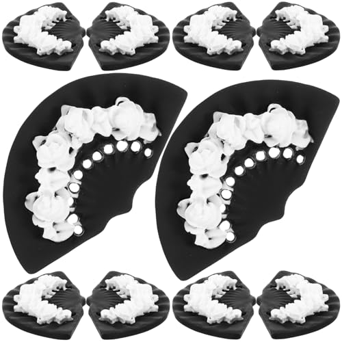 Alipis 10 Stück Teiliges Embossed Fan Ornamente Dekorative Haarschmuck und Diy Bastelbedarf aus Robustem Acryl für Handyhüllen und Sammlerstücke von Alipis