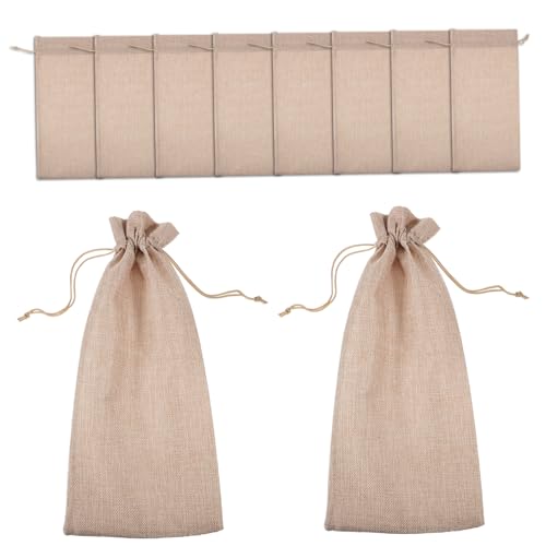 Alipis 10stücke Jute Weinflaschentasche Mit Kordelzug Weinbeutel Für Rotwein Whisky Und Bier Wiederverwendbar Robust Als Geschenktasche Für Party Hochzeit Und Weihnachten von Alipis