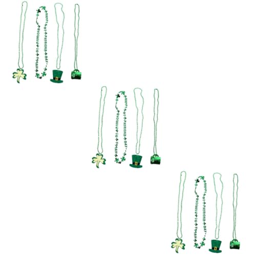 Alipis 12 Stk irische Halskette St. Patricks Day-Outfits leichte Halsketten gewürzeset anhänger spriegel eine Halskette Runde Perlenkette Irland-Festival-Dekoration bilden Yingschi Vlies von Alipis
