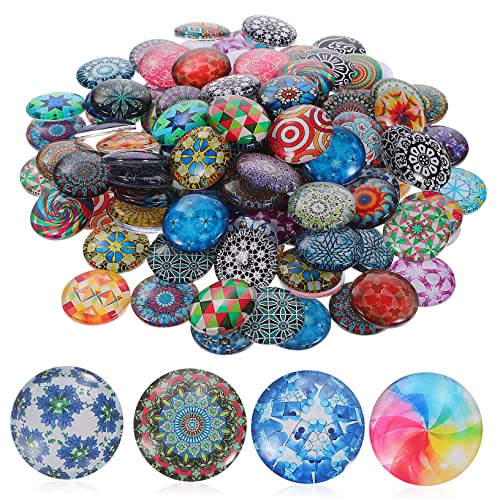 Alipis 120 Stück Cabochons Mix Stil Runde Schmuckanhänger für DIY Bastelprojekte Nicht Selbstklebend Bunte Dekoration für Ohrringe und Schlüsselanhänger von Alipis