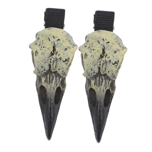 Alipis 1Paar Schädel Haarklammer Langlebiges Halloween Haarschmuck für Partys Cosplay und Veranstaltungen Dekorative Haarnadel aus Harz für Gruselige Looks von Alipis