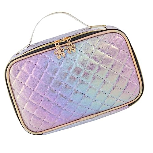 Alipis 1stk Rhombus Kosmetiktasche Große Kosmetikkoffer Schminksets Für Damen Make-up-Taschen-Organizer Kosmetiktaschen Für Damen Pu Reisen 4 in 1 Aufbewahrungstasche Violett von Alipis