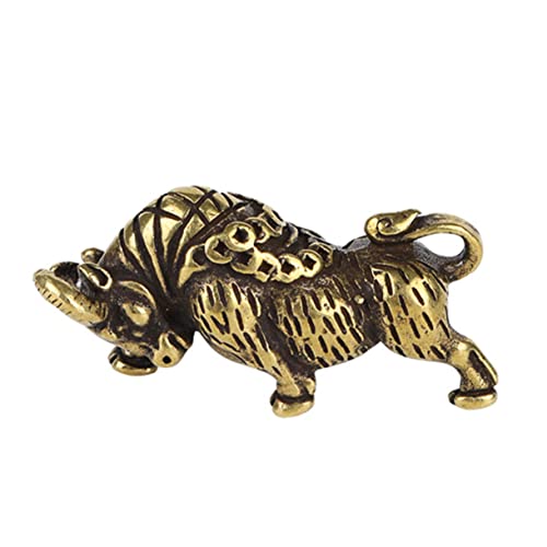 Alipis Retro Messing Rinder Schlüsselanhänger Handgefertigter Rinder Anhänger aus Messing Dekorativer Schlüsselanhänger Einzigartige Selbstgemacht Dekoration Handwerkskunst von Alipis