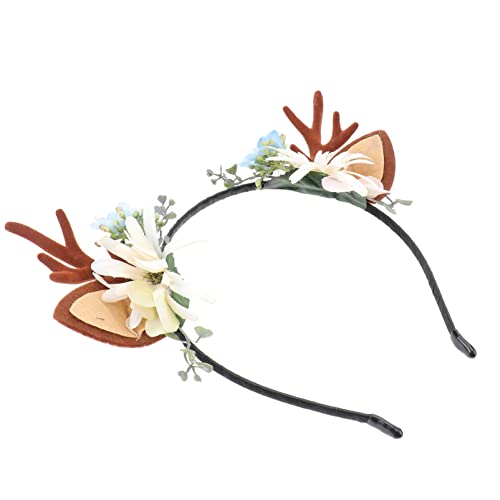 Alipis 1stück Weihnachts-haarreif Mit -antlers Und Blumen Festliches Kopfschmuck-accessoire Für Mädchen Und Mädchen Für Partys Und Feiertage Drei Muster von Alipis