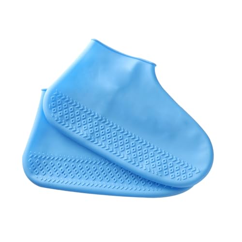 Alipis 2 Paare wasserdichte Gummi Überschuhe Schuhüberzieher rutschfest Verschleißfest Schutz für Outdoor Damen Herren S Gelb Blau von Alipis