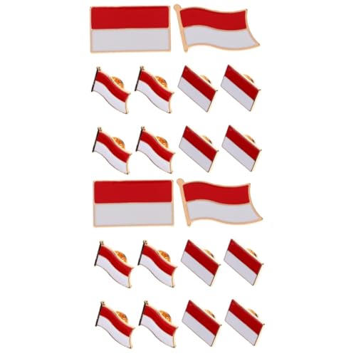 Alipis 2 Sätze Indonesische Flaggenbrosche Metall Anstecknadeln Für Kleidung Praktische Clips Für Schals Patriotische Accessoires Für Männer Frauen 6 Stück * 2 von Alipis