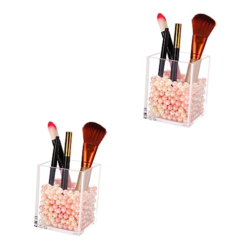 Alipis 2 Stück Acryl-Aufbewahrungsbox Make-Up-Werkzeug-Organizer Make-Up-Werkzeughalter Desktop-Stifthalter Quadratisch Make-Up-Werkzeuge Student-Schreibtisch-Organizer von Alipis