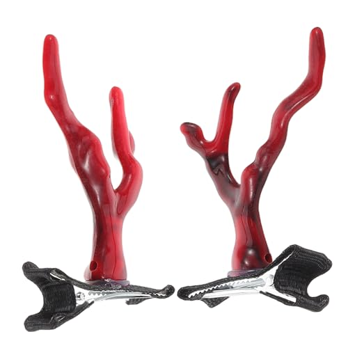 Alipis 2 Stück Longjiao Kopfschmuck Haarzubehör Drachenkrallen Clips für Haare Haarspangen Drachenhaarnadel Barrettes für Frauen Haarklammer Metallclip Drache schicke Haarspange Harz rot von Alipis