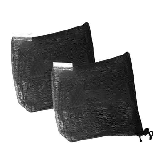 Alipis 2 Stück Netzbeutel Schwarz Atmungsaktiv Leicht Faltbar mit Kordelzug Sport Strand Aufbewahrungstasche Vielseitig für Sundries Equipment Einkaufstasche von Alipis