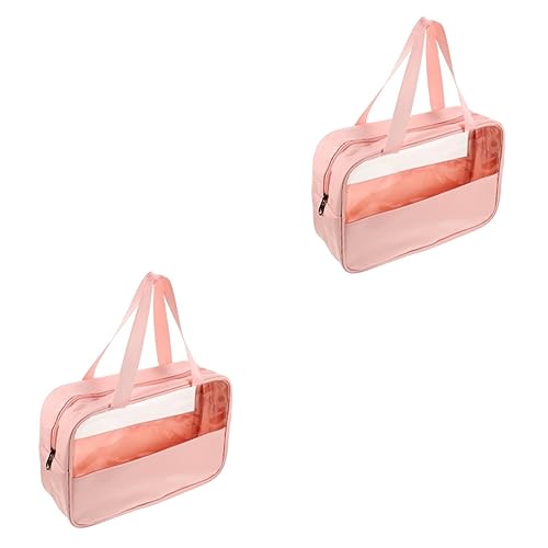 Alipis 2st Transparente Kosmetiktasche Organizer Für Strandtaschen Kulturbeutel Klein Künstlerzugkoffer Fall Für Hautpflegeprodukte Reise-toilettenbeutel PVC Reißverschluss Pu Reisen von Alipis