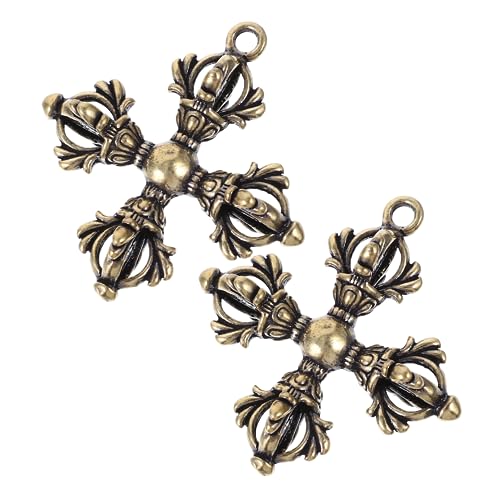 Alipis 2Stücke Vajra Stößel Anhänger Antiker Schlüsselanhänger für DIY Projekte Robust und Langlebig Perfektes für Buddhismus Fans für Schlüsselbund von Alipis