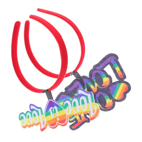 Alipis 2stücke Herz-stirnband Für Pride Day Stirnbänder Mit Buchstaben Für Mädchen Und Frauen Für Paraden Partys Und Hochzeiten Bequemes Regenbogen-kopfbedeckung von Alipis