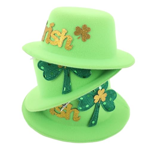 Alipis 3 Stück St. Patrick's Day Haarspangen, Grüne Kappe, Haarschmuck Für Frauen Und Mädchen, Festival, Dekorative Haarnadeln, Irische Haarspangen von Alipis
