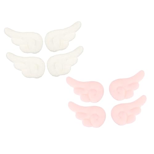 Alipis 4paare Engelsflügel Haarnadeln Für Junge Mädchen Plüsch Haar Clips Weiß Rosa Farbset Party Festivals Kopfschmuck von Alipis