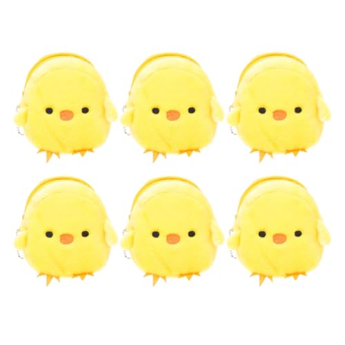 Alipis 6Pcs Ostern Gelbe Hühnermünze Geldbörsen Flauschiger Münzbeutel Gelb Hühnerhuhn -Huhn -Form -Plüsch -Wechsel Geldbeutel Cartoon Mini Reißverschluss Geld von Alipis