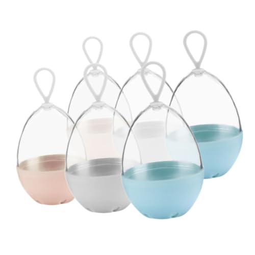 Alipis 6stücke Wiederverwendbarer Kosmetik-schwamm-ei-halter Aufbewahrungsbox Für Make-up-schwämme Mit Trageband Für Damen Und Mädchen von Alipis