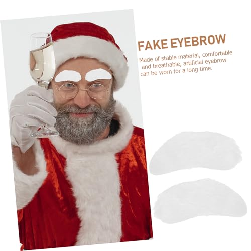 Alipis 8 Paare Selbstklebende Weihnachtsmann Augenbrauen Cosplay Prop Weiße Künstliche Fake Eyebrows für Weihnachtsfeier Leicht Hautfreundlich Langlebig und Komfortabel zu Tragen von Alipis