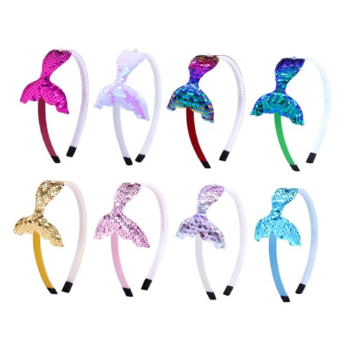 Alipis 8stücke Haarreif Mit Meerjungfrauenschwanz-design Glitzerndes Stirnband Für Mädchen Kopfschmuck Mit Kunstperlen Anti-rutsch-funktion Für Party Und Fantasievolles Spielen von Alipis