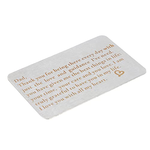 Alipis Kartenhalter Geldbörse Einlage Gravierte Metallkarte für Vater Robust Langlebig Klare für Herren Geldbeutel und Brieftasche von Alipis