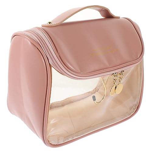 Alipis Kulturbeutel, Kosmetiktasche Toilettenartikel Reisetasche Frauen Hängende Kosmetiktasche Make-up-Organizer Durchsichtiger Kulturbeutel Beutel Für Klein Fräulein Pu-Leder Lotion von Alipis