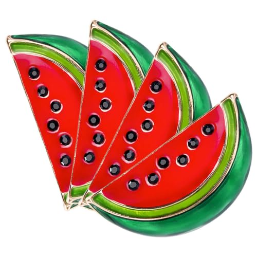 Alipis Wassermelonen-Emaille-Anstecknadel 4 Stück Niedliche Wassermelonen-Brosche Anstecknadel In Fruchtform Anstecknadel Brustnadel Pullover Strickjacke Kragenclip Schal-Anstecknadel von Alipis