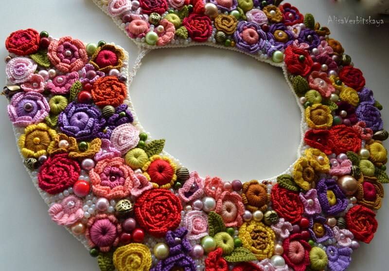 Kragen Häkeln Blumen Boho Statement Geschenk Spitze Schmuck Kragen Häkeln Blumen Boho Statement Geschenk Spitze Schmuck von AlisaSonya