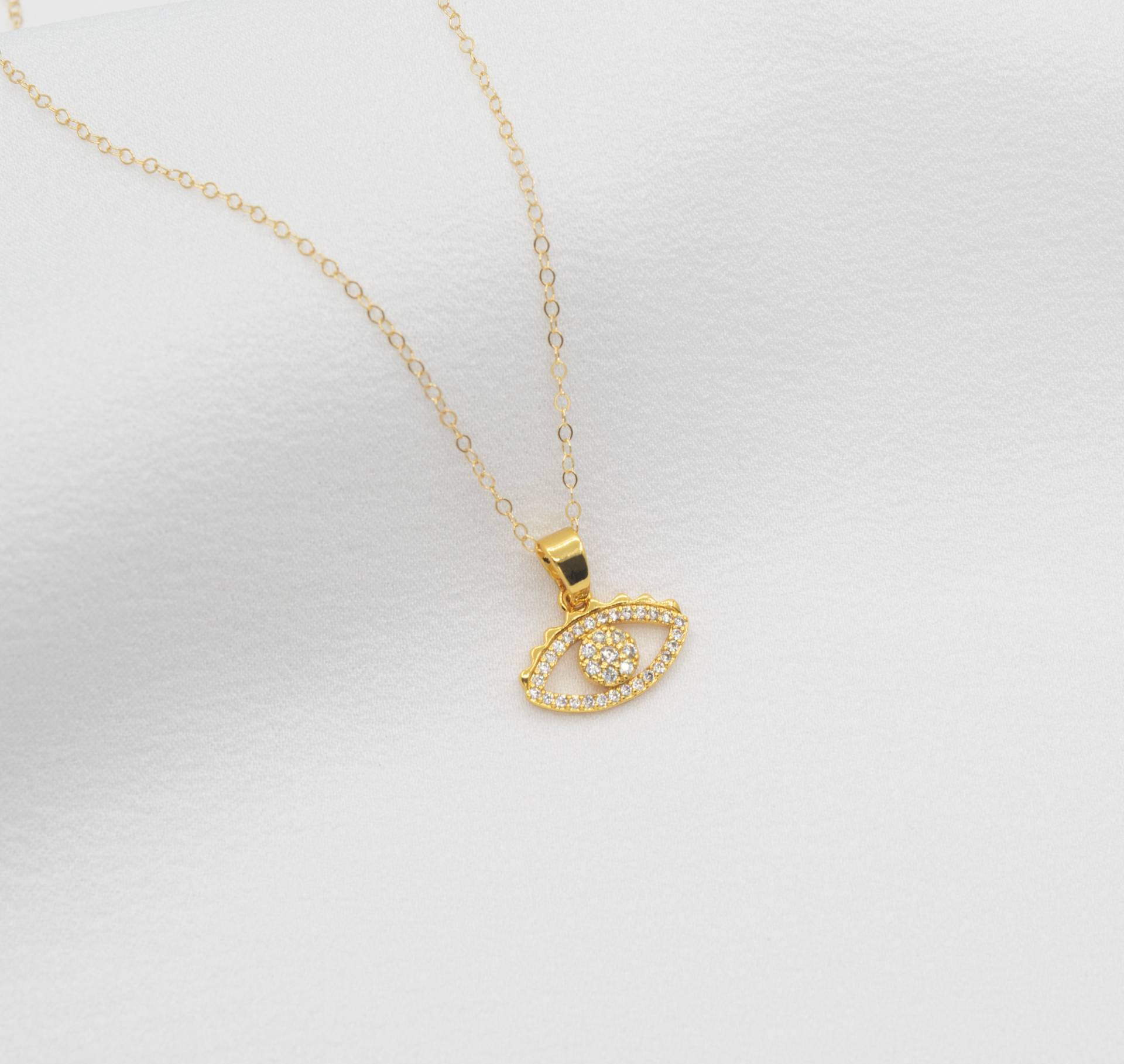 Evil Eye Gold Halskette, Zierliche Halskette Evil Eye Gold Halskette, Zierliche Halskette von AlisaStudioDesign
