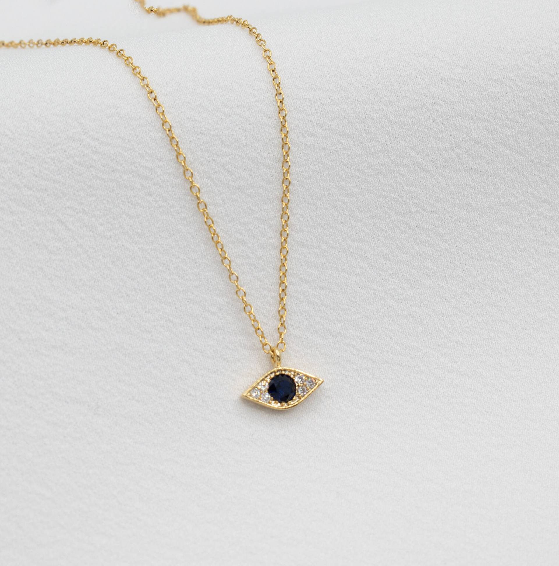 Evil Eye Halskette, Blau Gold Halsketten Für Frauen von AlisaStudioDesign