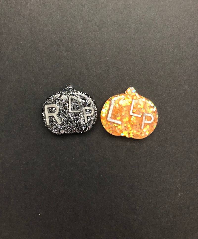 Kürbis-Röntgenmarker Mit 2 Initialen, Halloween, Herbst, Erntedank, Schwarz Und Orange, Niedlich von AlishaGoesCrafty