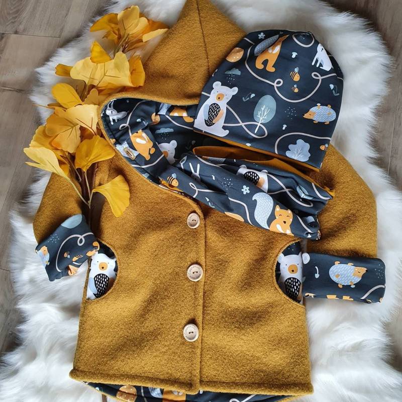 Wollwalkmantel Handmade Auf Wunsch, Schurwolle, Waldtiere von AlishasKlimperreich