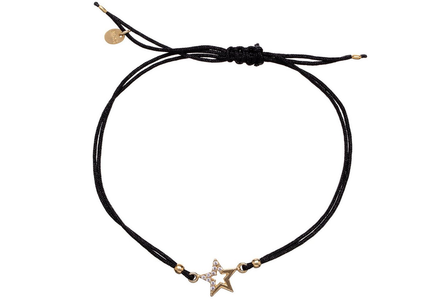 Alisia Silberarmband DamenSchwarz/Goldfarbener Stern von Alisia