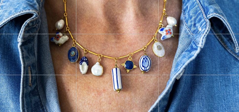 Keramik Charme Halskette, Charm Kette, Perlenkette, Edelstein Halskette, Vogel Charme, Charms Keramik Charme Halskette, Charm Kette, Perlenkette, Edelstein Halskette, Vogel Charme, Charms von AlisonStorryJewelry