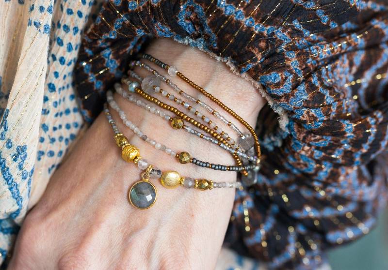 Labradorit Armband, Wraps 7 Mal, Labradorit, Hämatit, Wickelarmband von AlisonStorryJewelry