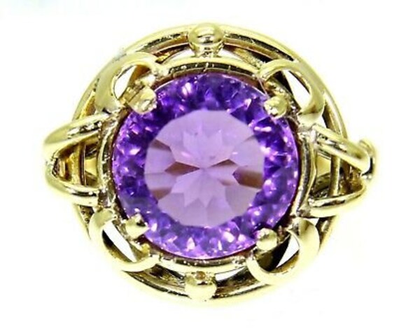 Großer Vintage Amethyst 14K Gelbgold Ring Größe P ~ Us 7 3/4 von AlisonsVintageGems