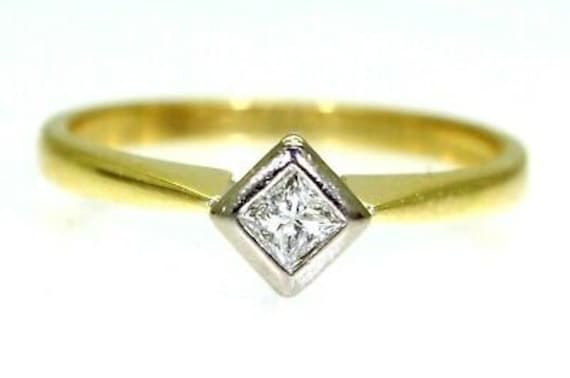 Prinzessin 0, 12 Ct Diamant Solitär 18Ct Gelbgold Ring Größe M 1/2 Bei Us 6 von AlisonsVintageGems