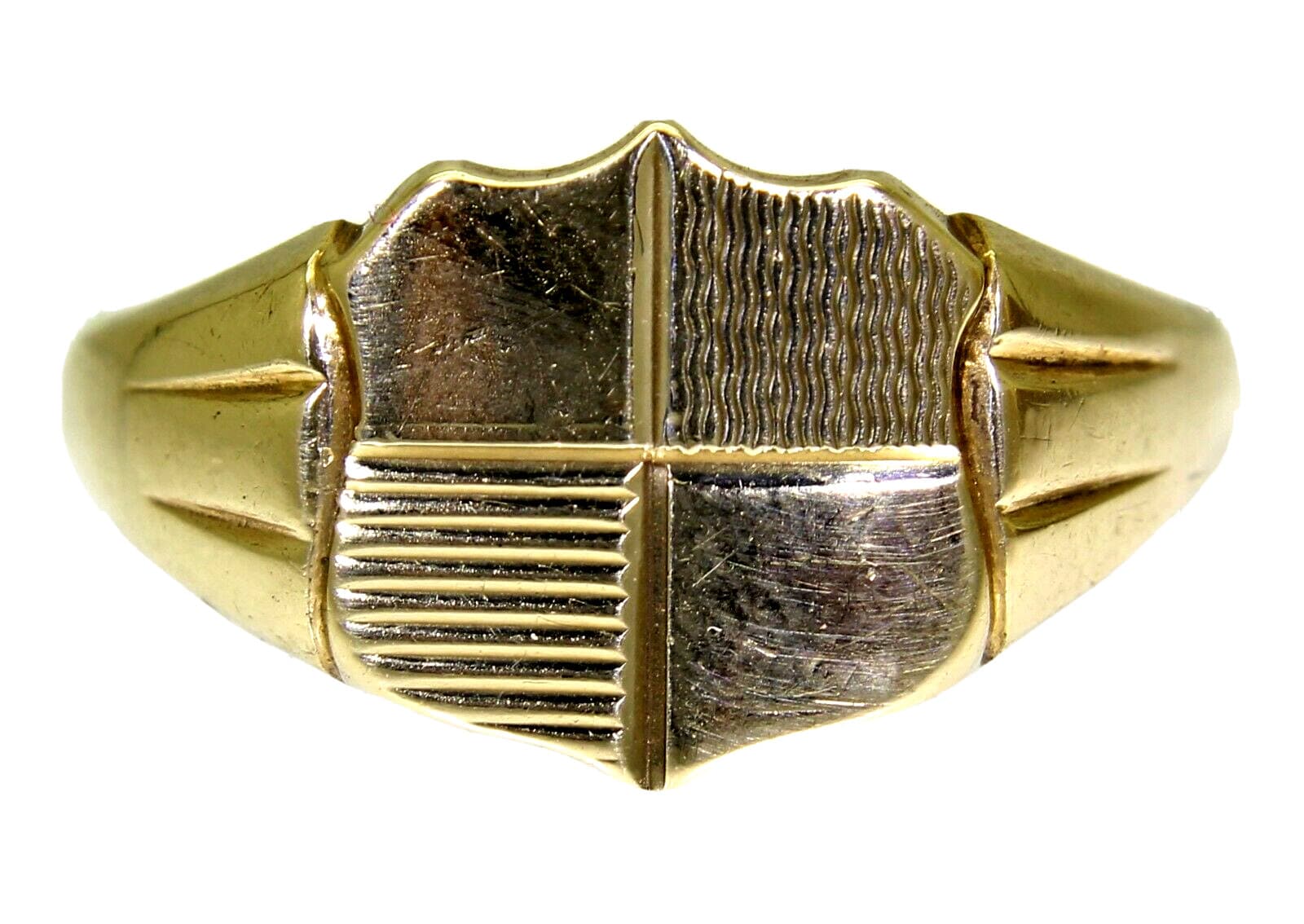 Schwerer Vintage Schild Signet 9Ct Gelbgold Ring Größe U ~ 10 1/4 von AlisonsVintageGems