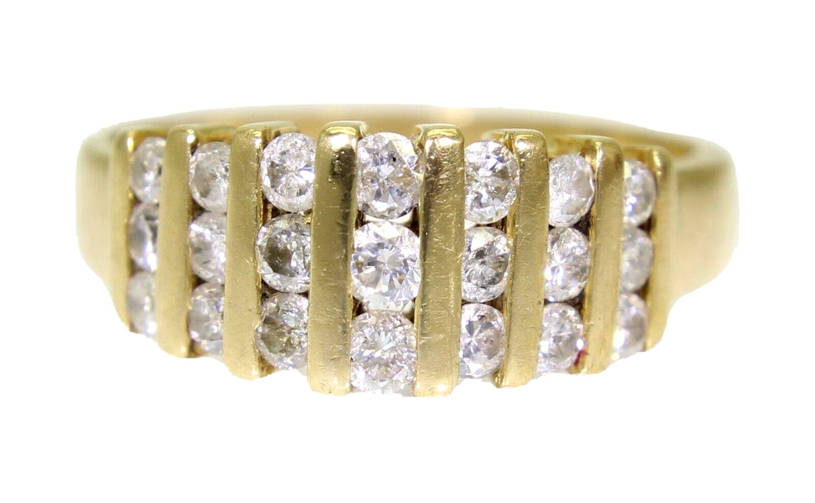 Wunderschöner 0, 90Ct Diamant Cluster 18Ct Gelbgold Ring Größe M ~ 61/4 von AlisonsVintageGems